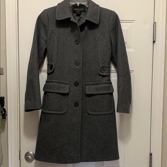 Moda International 100% Wool Gray Size 2 Pea Coat - Picture 1 of 7